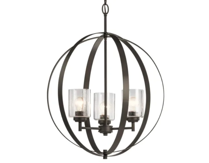 Kichler 44034OZ Winslow 3 Light 25" Wide Globe Chandelier