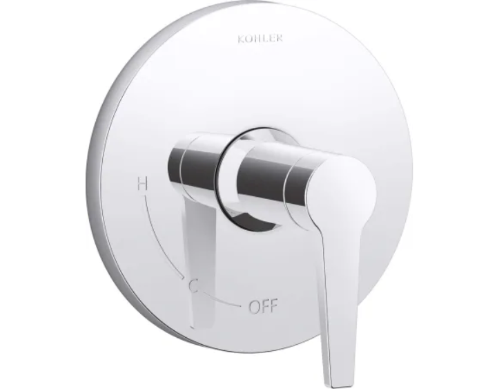 Kohler K-TS74042-4-CP Hint Function Pressure Balanced Valve Trim Only with Single Lever Handle - Less Rough In