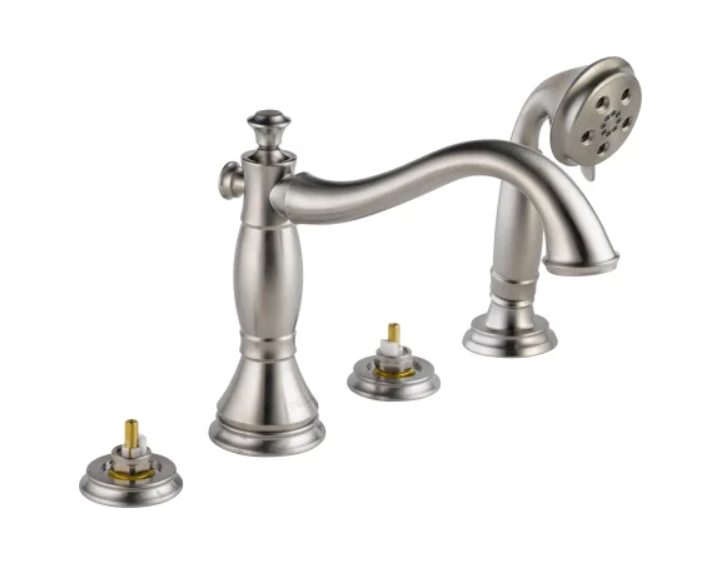 Delta T4797-SSLHP #63 Cassidy Deck Mounted Roman Tub Filler Trim with Hand Showe