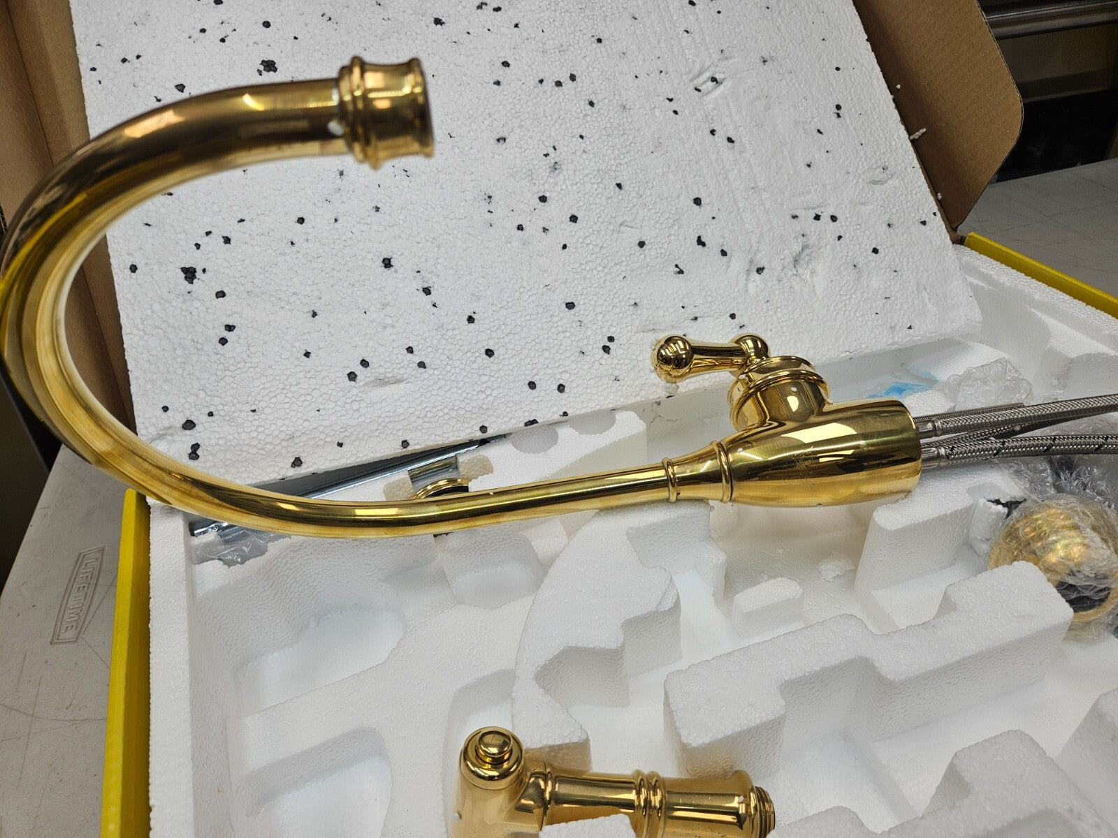 Perrin and Rowe U.4702ULB-2 Single Hole Kitchen Faucet UNLACQUERED BRASS SEE PIC