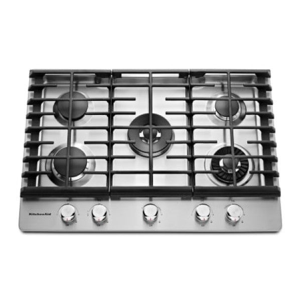 KitchenAid KCGS950ESS 30 Inch Wide Gas Cooktop with 17K BTU Professional Dua