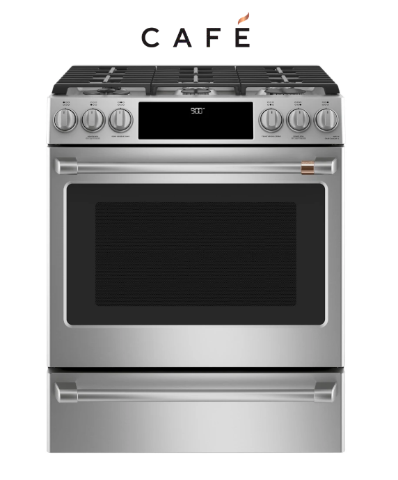 Brand NEW Cafe C2S900P2MS1 Stainless Steel 30" Slide-In Dual Fuel Smart Range
