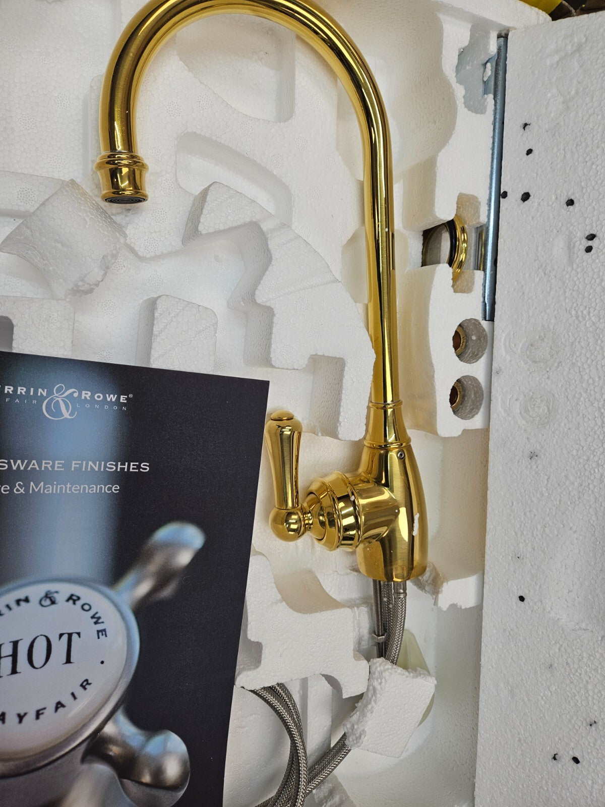 Perrin and Rowe U.4700ULB-2 Single Hole Bar Faucet UNLACQUERED BRASS