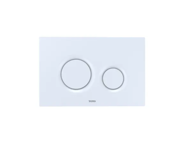 TOTO YT930#WH Dual Button Push Plate with Round Buttons for In Wall Tank Systems (DuoFit In-Wall Tanks)