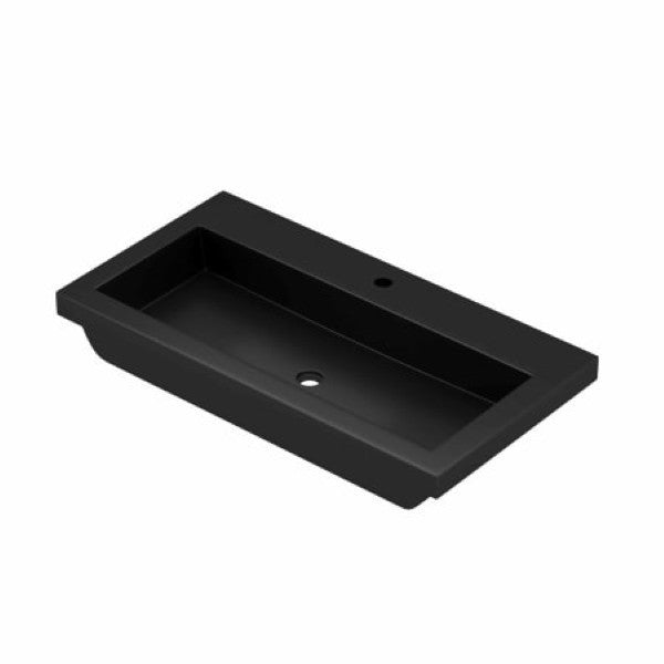 Native Trails NSL3619-C NativeStone 36" Rectangular Concrete Drop In Bathroom Sink with Single Faucet Hole