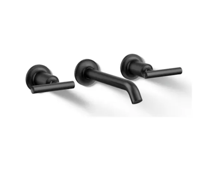 Kohler K-T14413-4-BL Purist 1.2 GPM Wall Mounted Widespread Bathroom Faucet