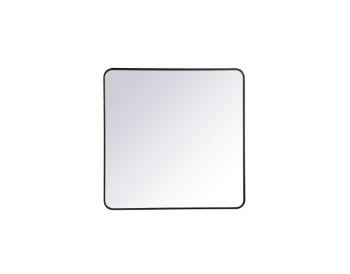 Elegant Lighting MR803636BK Evermore 36" W x 36" H Contemporary Square Framed Bathroom Wall Mirror