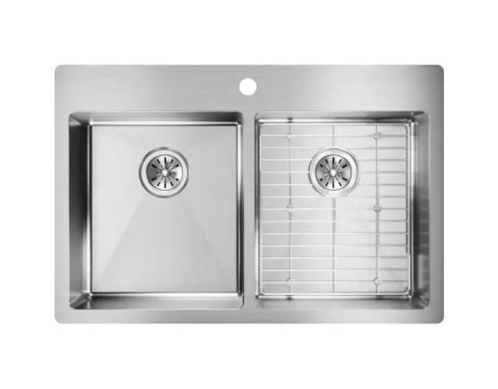 Elkay ECTSRAD33226TBG1 Crosstown 33" Undermount Double Basin Stainless Steel Kitchen Sink with Basin Rack