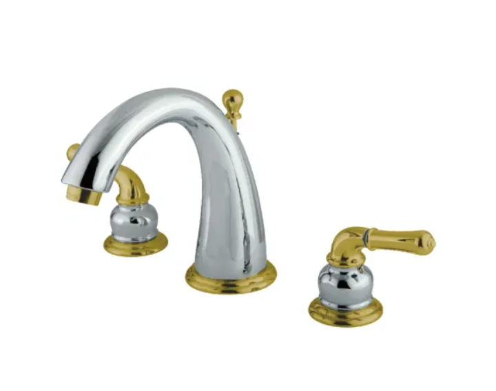 Kingston Brass KS2964 Naples 1.2 GPM Widespread Bathroom Faucet with Pop-Up Drain Assembly