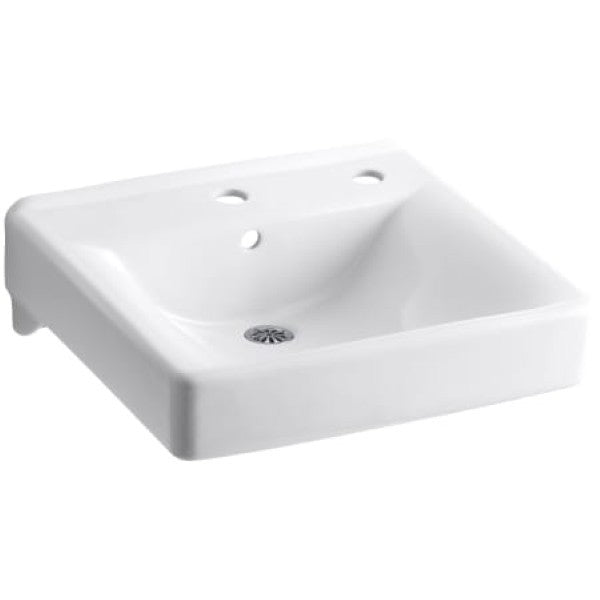 Kohler K-2084-R-0 Soho 18" Wall Mounted Bathroom Sink with 2 Holes Drilled and Overflow