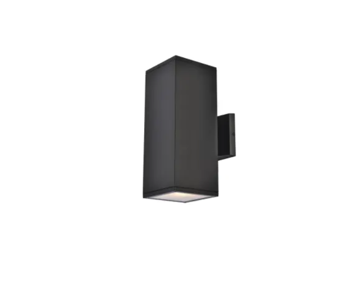 Elegant Lighting LDOD4042BK Raine 12" Tall Outdoor Wall Sconce - Rectangular Fixture