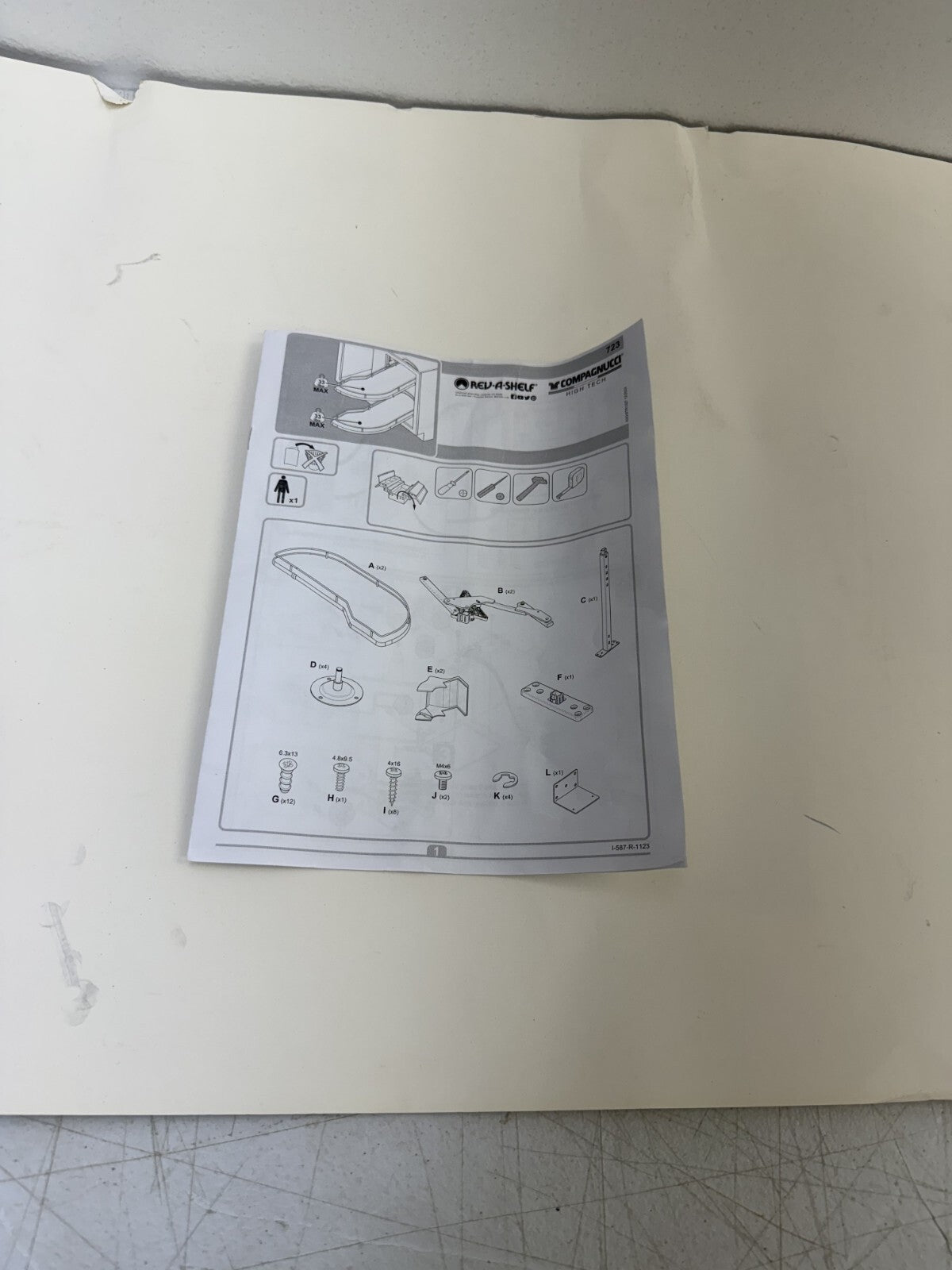 Rev-A-Shelf 587-18-RMP Modern 38-7-16" Pull Out and Pivot Two Tier Solid Bott