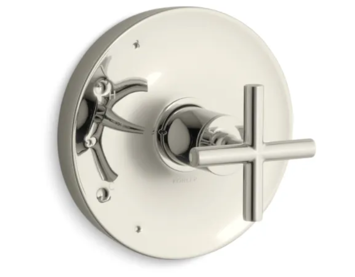 Kohler K-TS14423-3-SN Purist Pressure Balanced Valve Trim Only with Single Cross Handle - Less Rough In