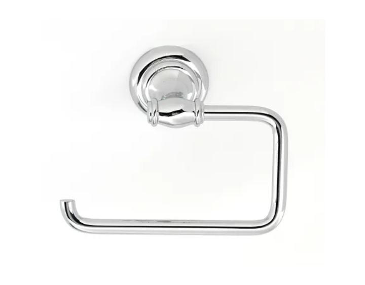 Alno A6766-PC Charlie's 5-1-2" Wide Single C-Post Slide On Euro Style Solid Brass Toilet Paper Holder