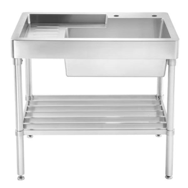 Whitehaus WH33209-LEG-NP Pearlhaus 33 Single Bowl Freestanding Utility Sink