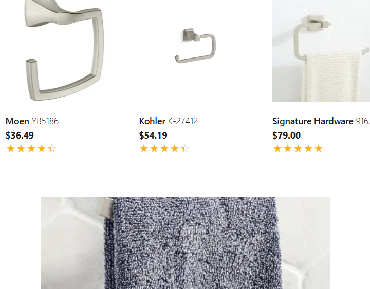 Signature Hardware SHVLTRZBN Vilamonte 6-1-2" Wall-Mounted Towel Ring