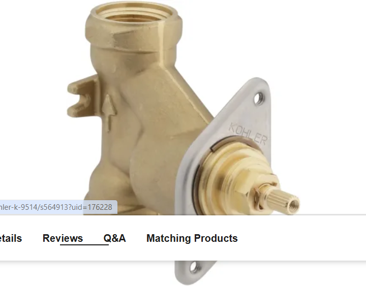 Kohler K-2977-K-NA 3-4 Inch Volume Control