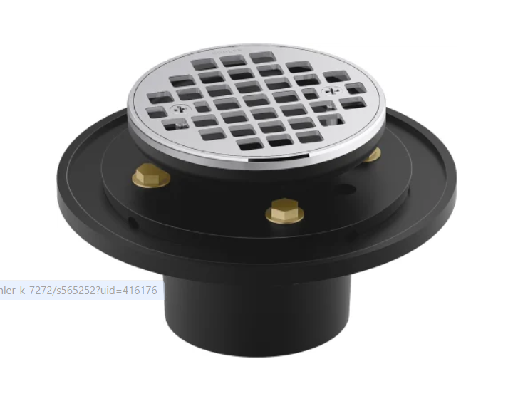 Kohler K-22671-CP Clearflo Round Brass Tile-in Shower Drain