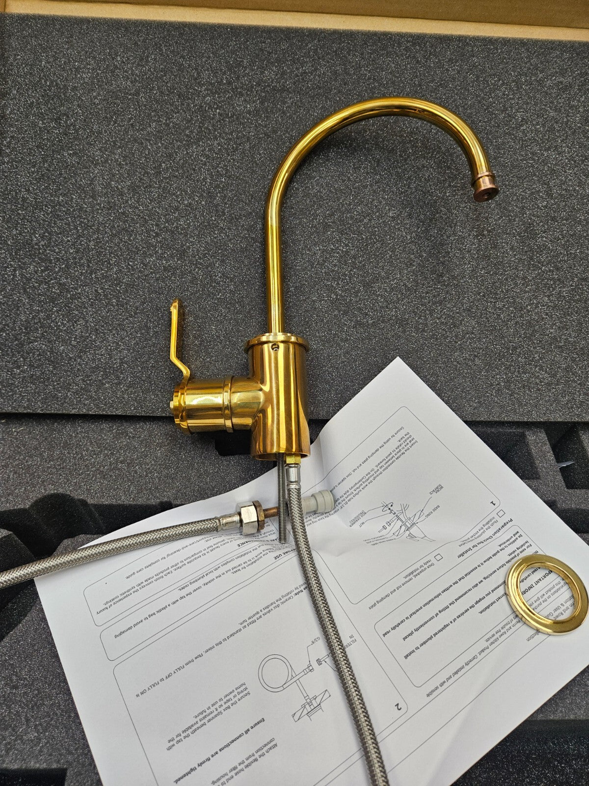 Perrin and Rowe U.1633HT-ULB-2 Armstrong Filter Kitchen Faucet UNLACQUERED BRASS