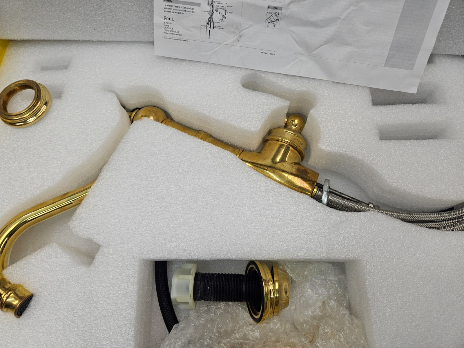 Perrin and Rowe U.4746ULB-2 Single Hole Kitchen Faucet UNLACQUERED BRASS