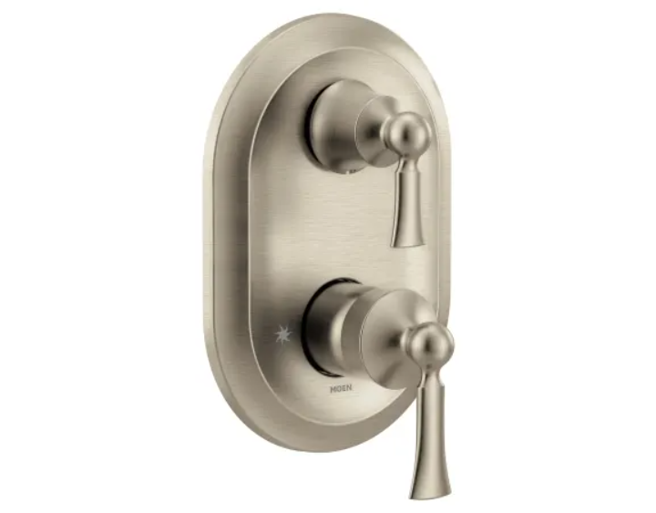 Moen UT5500BN Wynford 2 Function Pressure Balanced Valve Trim Only with Double Lever Handle, Integrated Diverter - Less Rough In