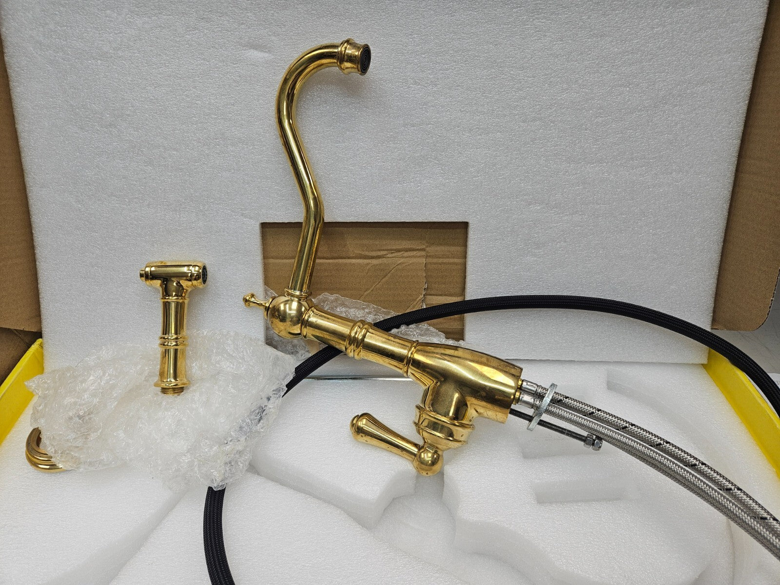 Perrin and Rowe U.4746ULB-2 Single Hole Kitchen Faucet UNLACQUERED BRASS