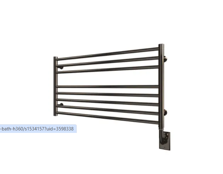 ICO Bath H4606 Tuzio Sorano 35-1-2" W x 19" H Hydronic Steel Towel Warmer - Valve Set and Installation Kit Not Included