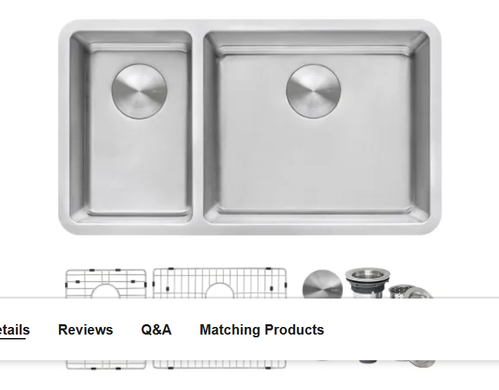 Ruvati RVM5307 #C122 Modena 32" Undermount Double Basin 16 Gauge Stainless S
