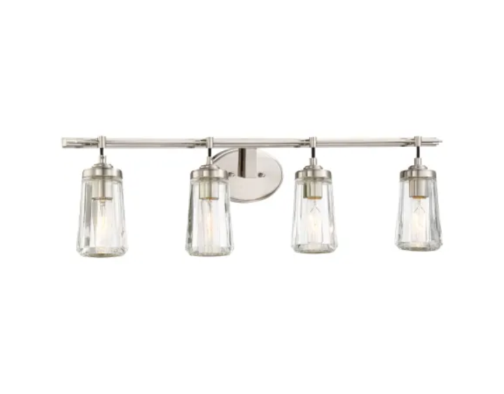 Minka Lavery 2304-84 Poleis 4 Light 32" Wide Vanity Light with Clear Glass