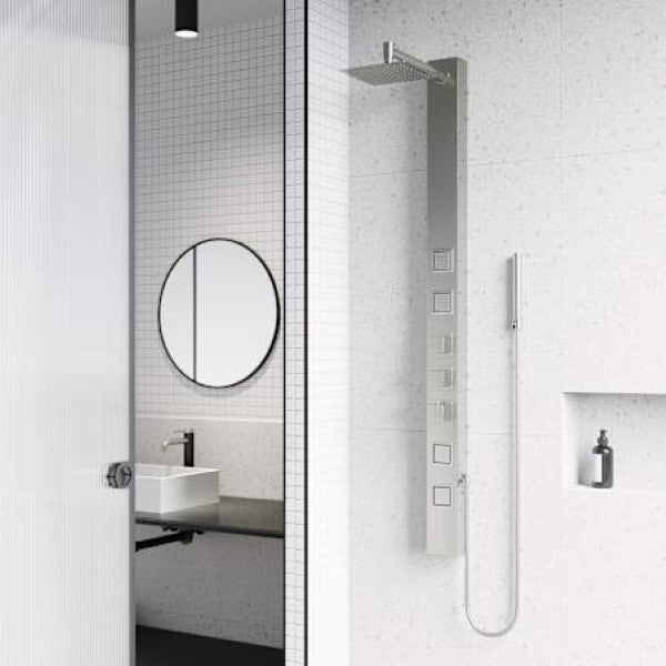 Vigo VG08017ST Sutton 58 H 4-Jet Thermostatic Shower Panel with Shower Head