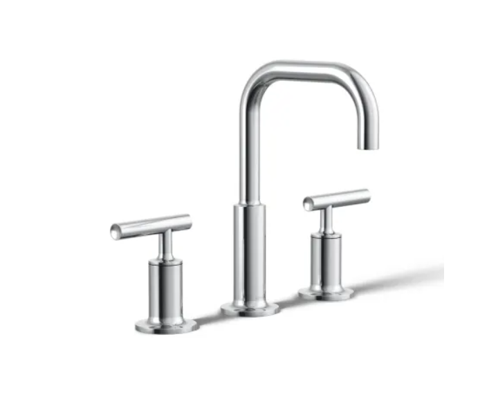 Kohler K-14406-4-CP Purist 1.2 GPM Widespread Bathroom Faucet with Pop-Up Drain Assembly