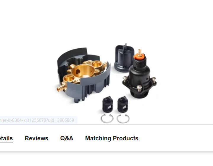 Kohler K-8304-PS-NA Rite-Temp Pressure Balancing Valve Kit with Service Stops and PEX Connections