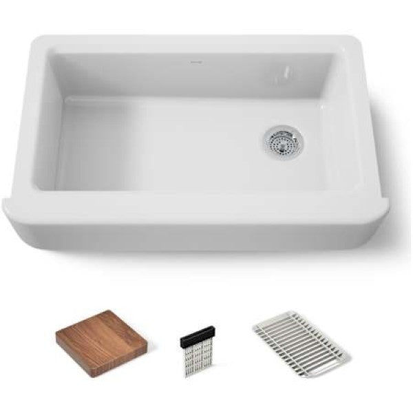 Kohler K-28874-0 Tempered 35-5-8 x 21-5-16 x 9 Undermount Single-Bowl Farm