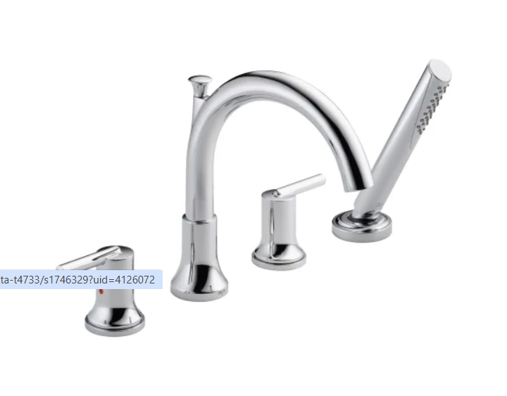 Delta T4759 #10 Trinsic Deck Mounted Roman Tub Filler - Includes Hand Shower
