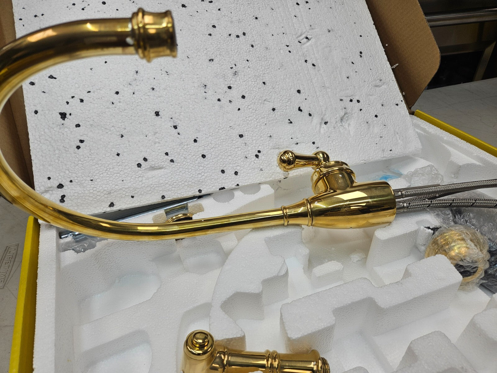 Perrin and Rowe U.4702ULB-2 Single Hole Kitchen Faucet UNLACQUERED BRASS SEE PIC