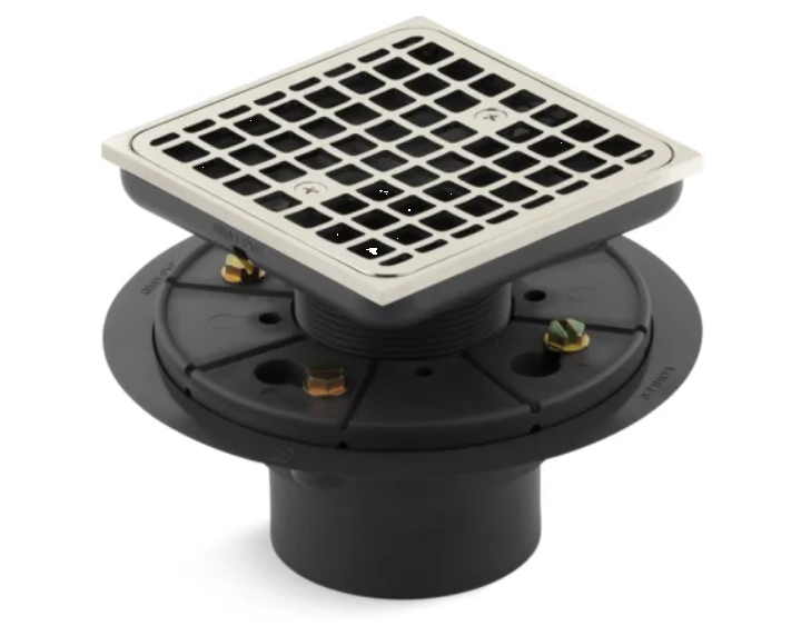 Kohler K-9136-SN Clearflo Square Design Tile-In Shower Drain