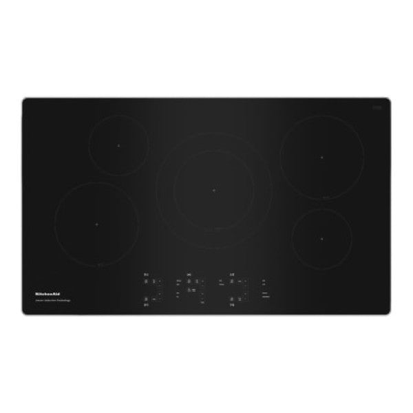 KitchenAid KCIG556JSS 36 Inch Wide 5 Burner Induction Cooktop with Sensor In