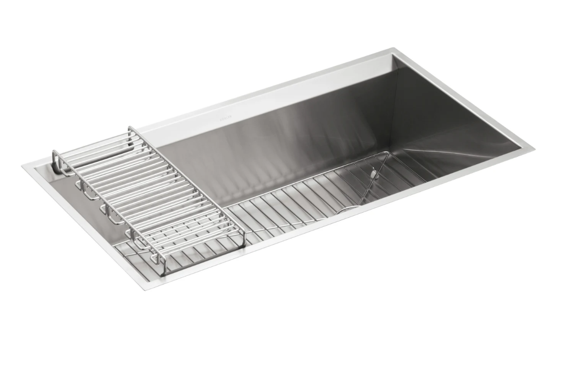 Kohler K-3673-NA 8 Degree 33" Single Basin Under-Mount 16-Gauge Kitchen Sink