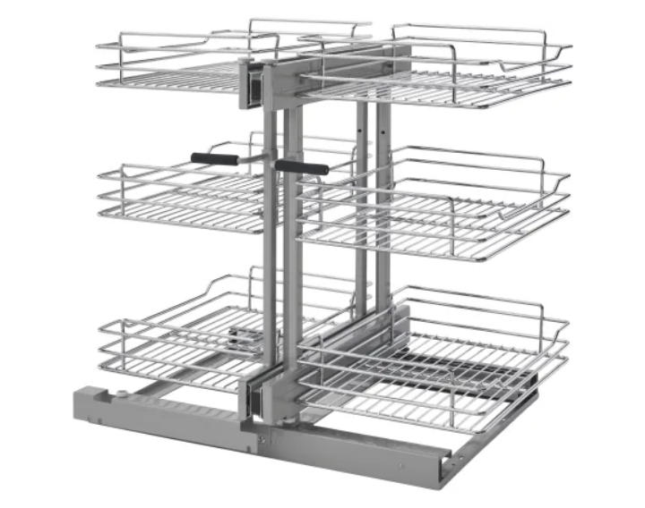 Rev-A-Shelf 5PSP3-15SC-CR #C100 Classic 26-3-8" Soft Close 3 Tier Wire Baske