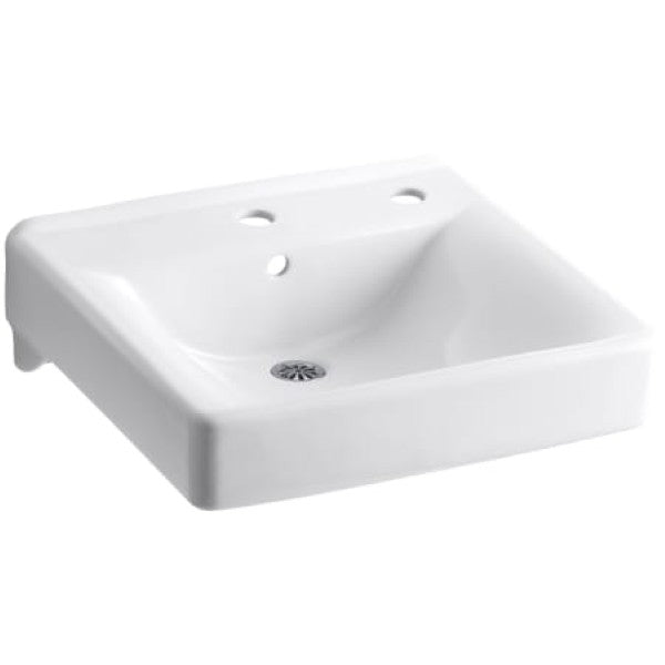 Kohler K-2084-R-0 Soho 18" Wall Mounted Bathroom Sink with 2 Holes Drilled and Overflow