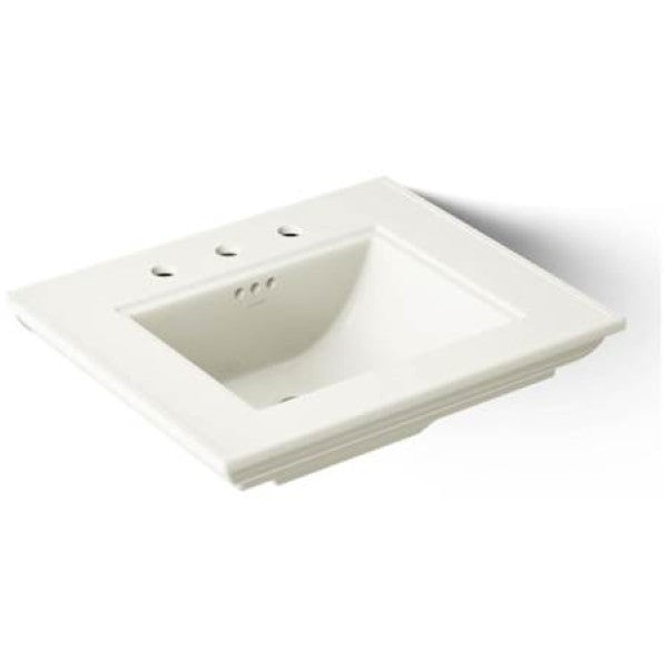 Kohler K-29999-8-96 Memoirs Stately 24-1-2" Fireclay Pedestal Sink with Overflow and 3 Faucet Holes at 8" Centers