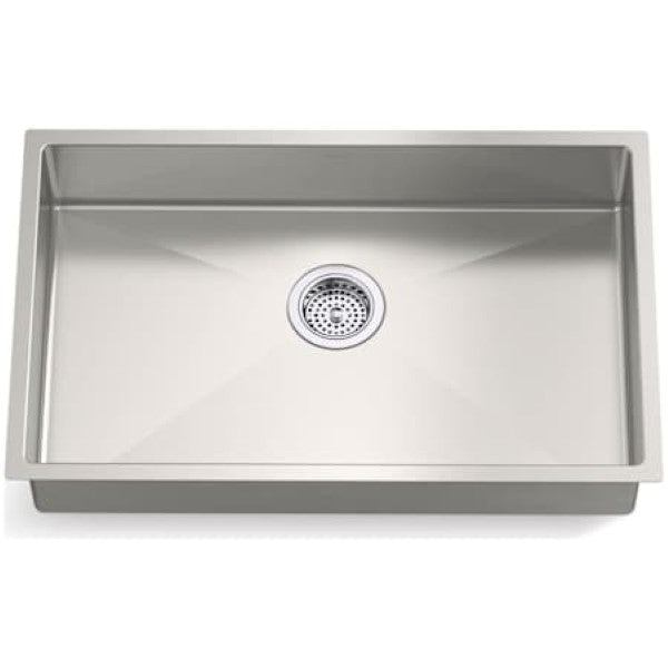 Kohler K-33156-NA Strive 29" Undermount Single Basin Stainless Steel Kitchen Sink with Basin Rack