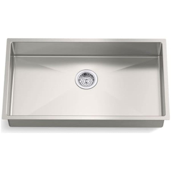 Kohler K-33158-NA Strive 32" Undermount Single Basin Stainless Steel Kitchen Sink with Basin Rack