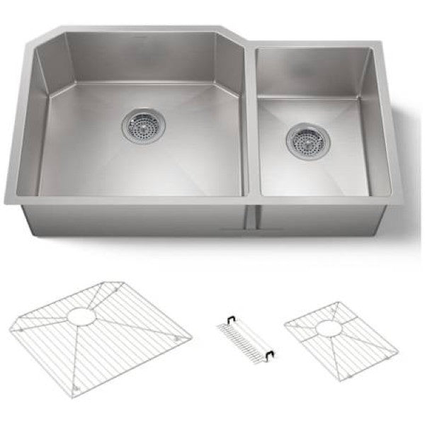 Kohler K-5282-NA Strive 36 Double Basin Undermount 16-Gauge Stainless Stee
