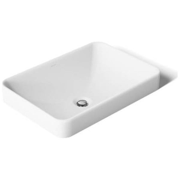 Kohler K-5373-0 Vox 22-5-8" Rectangular Vitreous China Vessel or Drop In Bathroom Sink with Overflow