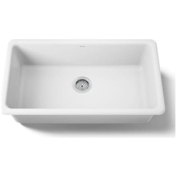 Kohler K-5707-0 Iron-Tones 33" Undermount Single Basin Enameled Cast Iron Kitchen Sink