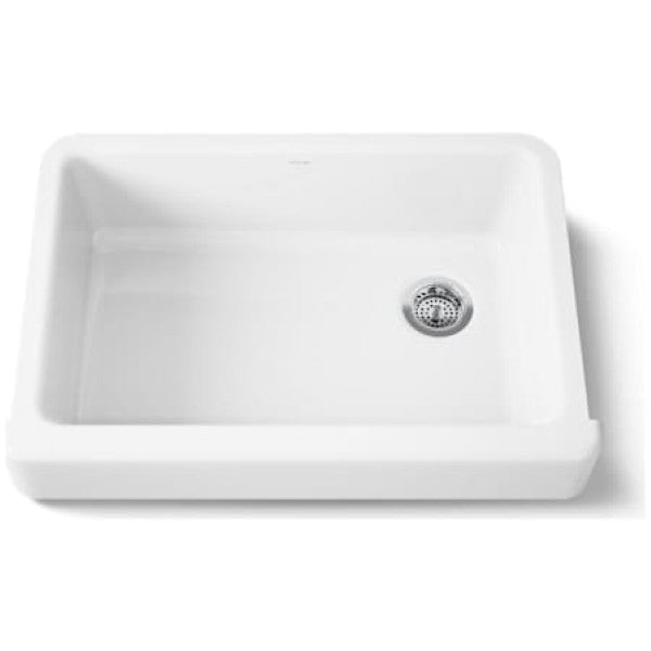 Kohler K-5826-0 Whitehaven 32-1-2" Self-Trimming Farmhouse Single Basin Enameled Cast Iron Kitchen Sink