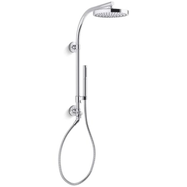 Kohler K-76474-Y-CP HydroRail-R 2.5 GPM Single Function Shower Head with MasterClean Technology - Included Handshower, Slide Bar, and Hose