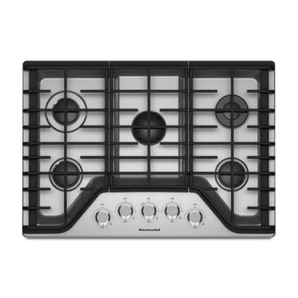 KitchenAid KCGS350ESS 30 Inch Wide Gas Cooktop with 17K BTU Multiflame Burne