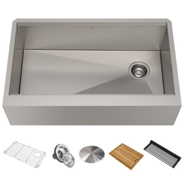 Kraus KWF410-33 Kore 32-7-8 Farmhouse Single Basin Stainless Steel Kitchen